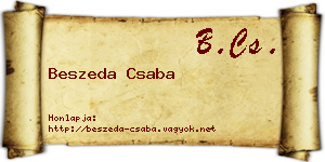 Beszeda Csaba névjegykártya